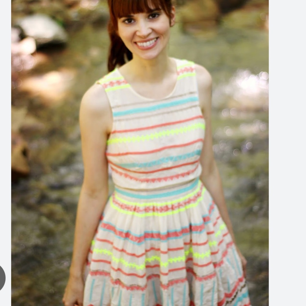 Plenty by Tracy Reese ANTHROPOLOGIE Sunglow Embroderied Dress Sz 12